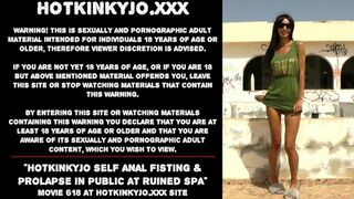 Hotkinkyjo publicbutt-fisting & prolapse at spa ruins