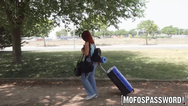 Hot dude trains redhead Rosie Cage to ride huge hard dicks