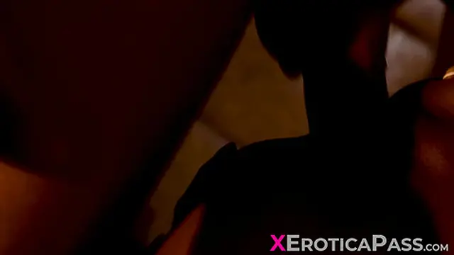 Skinny Ebony Kylie Le Beau enjoys dildo play as her lover joins in