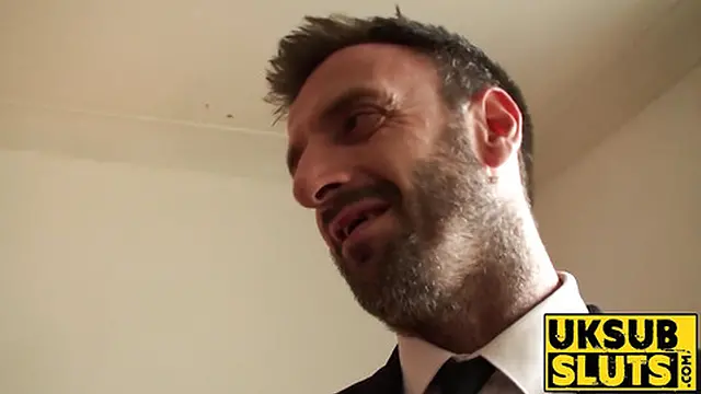 UKSubSluts com - Redhead teen takes deep throat from a strong man