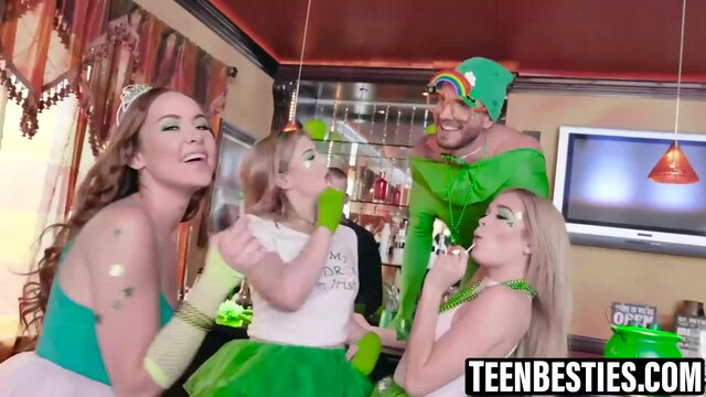 Naomi Blue and Serena Avery share cumload after oral