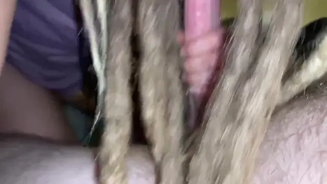 Blonde Dreadlock girl EXTREME close up blowjob