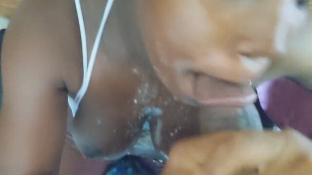 Stepbrother Big Dick Bust Load In Slutty Thot Stepsister Mouth Throat Fuck Hardcore - NubianQueen001