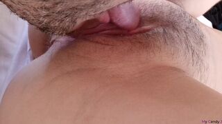 Extreme Close Up Clitoris ! Eating Squirting Unshaved Wet Pussy
