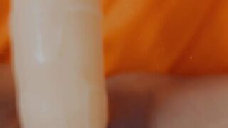 Extreme close up, wet pussy, big clit, sex machine dildo