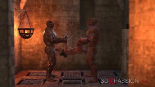 Rough riders ravish tender teen in dark dungeons of desire