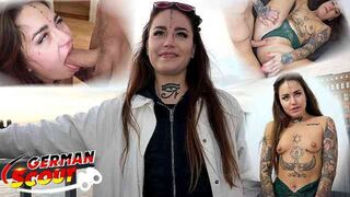 Blonde Jess Mori gets tattooed and scouts for intense porn roles