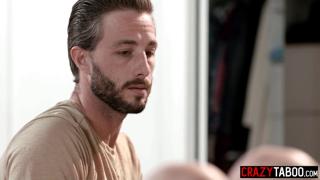 Braced teen Khloe Kapri masturbation caught and roughed up by Lucas Frost