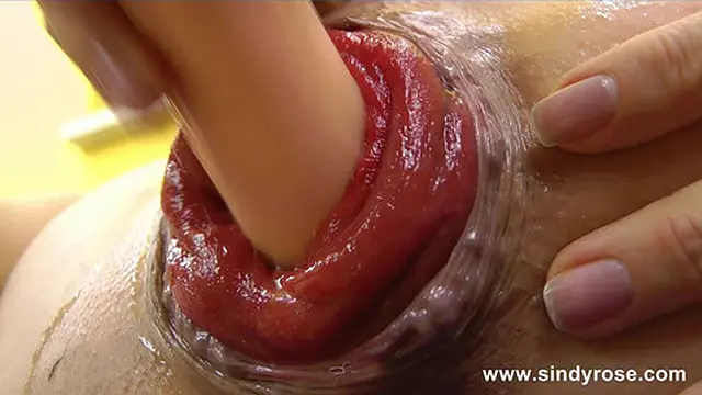 Sindy Rose enjoys deep penetration with a strapon and shrimp-shaped dildo