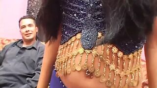 Orgasmic seductress unleashes massive cock🌭-squashing assault on two lucky studs