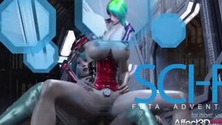 Sci-Fi Futanari Action on a Ship